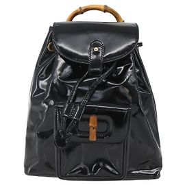 Zaino Vintage in Bambù Gucci Mini in Vernice
