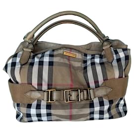 Borsa in tela a quadri Sheldon di Burberry