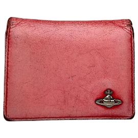 Porta-cartões de couro vintage Vivienne Westwood rosa