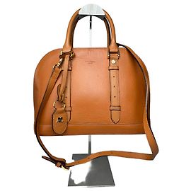 Borsa in pelle vintage Courreges 2 in 1 arancione e marrone