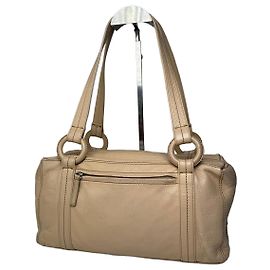 Vintage Issey Miyake Leather Handbag Beige