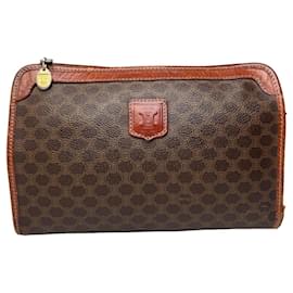 Céline Clutch in pelle monogramma Celine Paris vintage marrone
