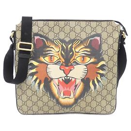 Borsa a spalla Gucci in tela GG Supreme beige
