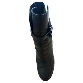 Tod's ankle strap boots black leather