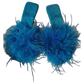 Blaue Feder-High Heels von Jeffrey Campbell