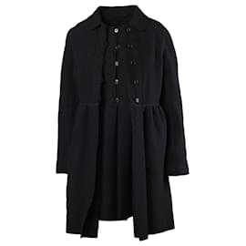 Aspesi schwarzes Wollmantel- und Kleid-Set
