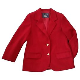 Burberry Woll und Kaschmir Jacke Dunkelrot