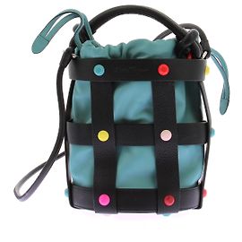 Salvatore Ferragamo Umhängetasche aus reversiblem Leder mit grüner und orangefarbener Tasche