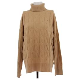 Rollkragenpullover aus camel-farbenem, gedrehtem Strick aus Wolle - Tommy Hilfiger