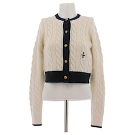 Polo Ralph Lauren Weißer und marinefarbener Cashmere-Cardigan