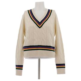 Polo Ralph Lauren Weißer Pullover aus strukturiertem Cashmere