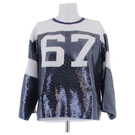 Polo Ralph Lauren Pullover mit Pailletten in Marineblau und Weiß