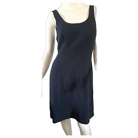 Herve Leger Pépite Seidenkleid Marineblau