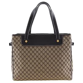 Céline Bolso tote de lona recubierta Macadam marrón de Celine