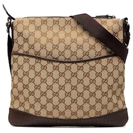 Borsa a tracolla Gucci in tela GG marrone