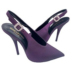 Décolleté Yasmeen Saint Laurent Slingback Seta Viola