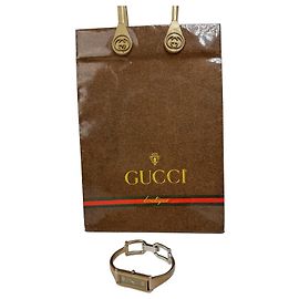 Orologio al quarzo vintage Gucci in bronzo con morsetto da cavallo