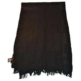Roberto Cavalli Schal schwarz aus Seide und Wolle