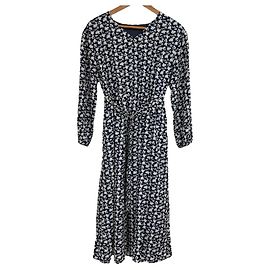 Autre Marque Robe longue à manches longues col en V à imprimé floral Kumikyoku