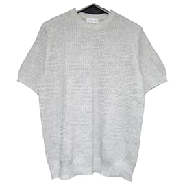 Camiseta de punto de manga corta con cuello redondo de encaje MACKINTOSH LONDON