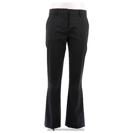 Prada Pantalon à pinces gris foncé en laine