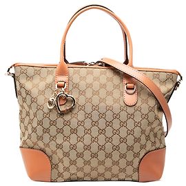 Borsa Gucci Beige GG Canvas Heart Bit