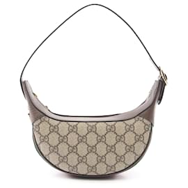 Borsa a Spalla Gucci Mini GG Supreme Web Ophidia Marrone