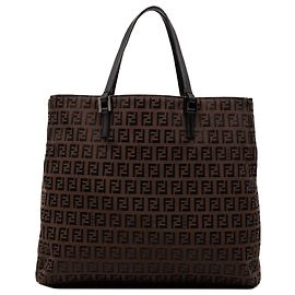 Fendi Braune Zucchino Canvas Tote