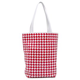 Bolso Tote Avenue Check Intrecciato en Nappa Blanca de Bottega Veneta