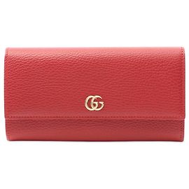 Cartera Continental de Cuero GG Marmont Roja de Gucci