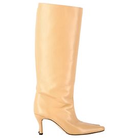 Botas de Rodilla By Far Stevie en Cuero Beige