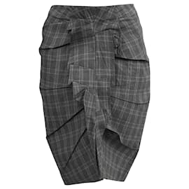 Gonna a quadri Principe di Galles Noora in cotone grigio di Isabel Marant Étoile