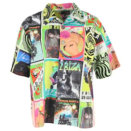 Camicia a bottoni stampata Loewe x Paula's Ibiza in cotone multicolore