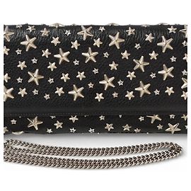 Portafoglio a catena nero Jimmy Choo