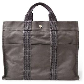 Borsa tote Hermès Air Line MM in tela grigia