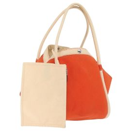 Hermès HERMES Sac Baga GM Tote Bag Lona Laranja Prata Auth bs32305
