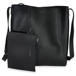 Hobo audaz de cuero negro Saint Laurent