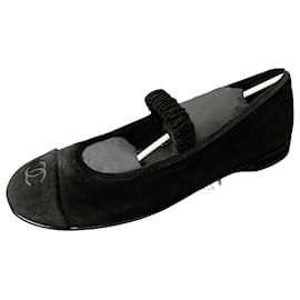 Chanel MARY JANES bailarinas en terciopelo negro