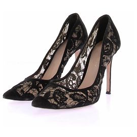 Gianvito Rossi Scarpe con tacco in pizzo nero