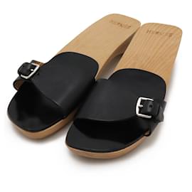 Mule in pelle e legno Hermès 37