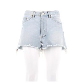 Off White Short de denim azul claro