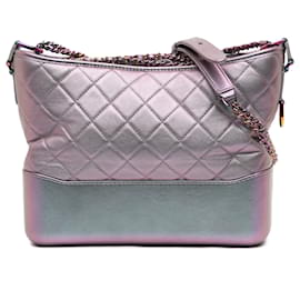 Chanel Lila Mittel Iridescent Kalbsleder Gabrielle Umhängetasche