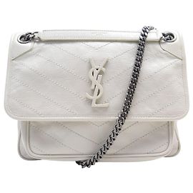 NUOVO BORSO A MANO SAINT LAURENT NIKI MEDIO 633158 IN PELLE CON TRACOLLA