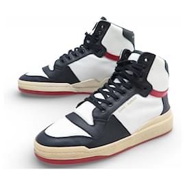 SAINT LAURENT SL/24 610618 42 TRICOLORED PERFORATED LEATHER SNEAKERS - Saint Laurent