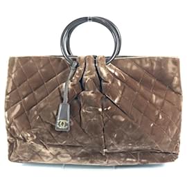 Borsa a mano matelassé marrone Chanel
