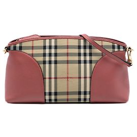 Borsa a tracolla Chichester in tela rivestita a quadri Horseferry marrone di Burberry