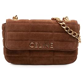 Borsa a spalla monocromatica in suede marrone Celine - Céline