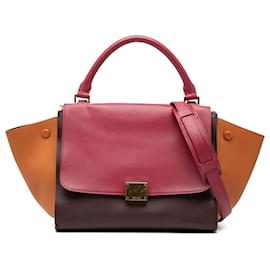 Borsa Trapeze in pelle tricolore marrone Celine piccola - Céline