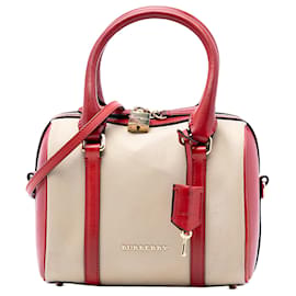 Borsa da bowling Alchester piccola in tela marrone di Burberry