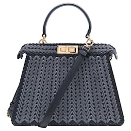 NUOVO BORSO A MANO FENDI PEEKABOO ISSEU MEDIUM 8BN321 IN PELLE INTRECCIATA CON TRACOLLA - Fendi
